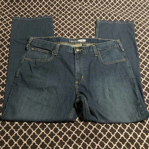 Carhartt BD2804M Mens 36X28 Relaxed Fit Rugged Flex 5 Pocket Jeans Denim Blue - Picture 5 of 10